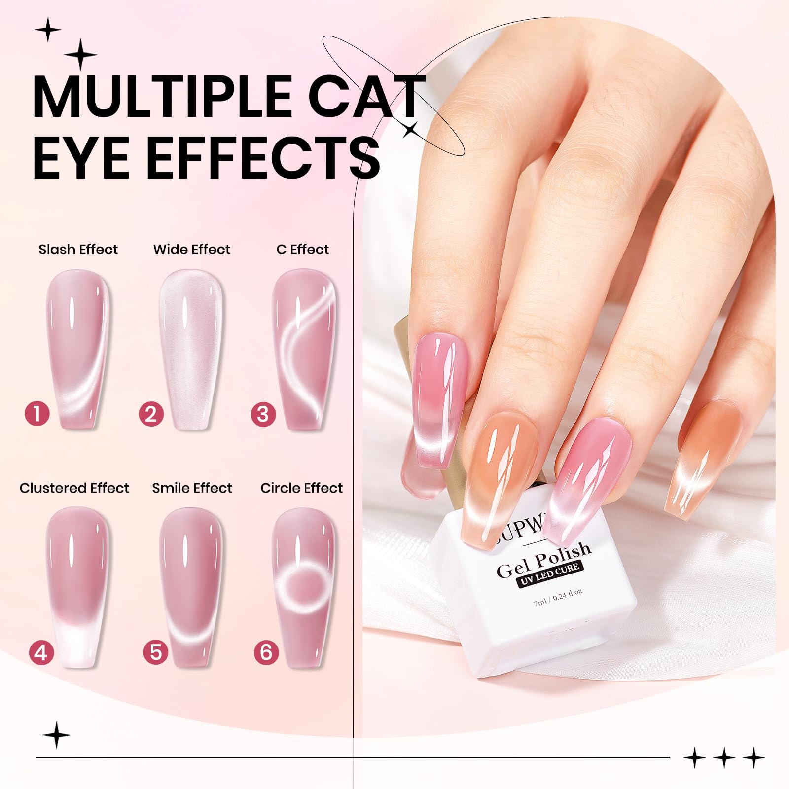 SUPWEE Cat Eye Gel Polish, high-gloss finish for any occasion.
