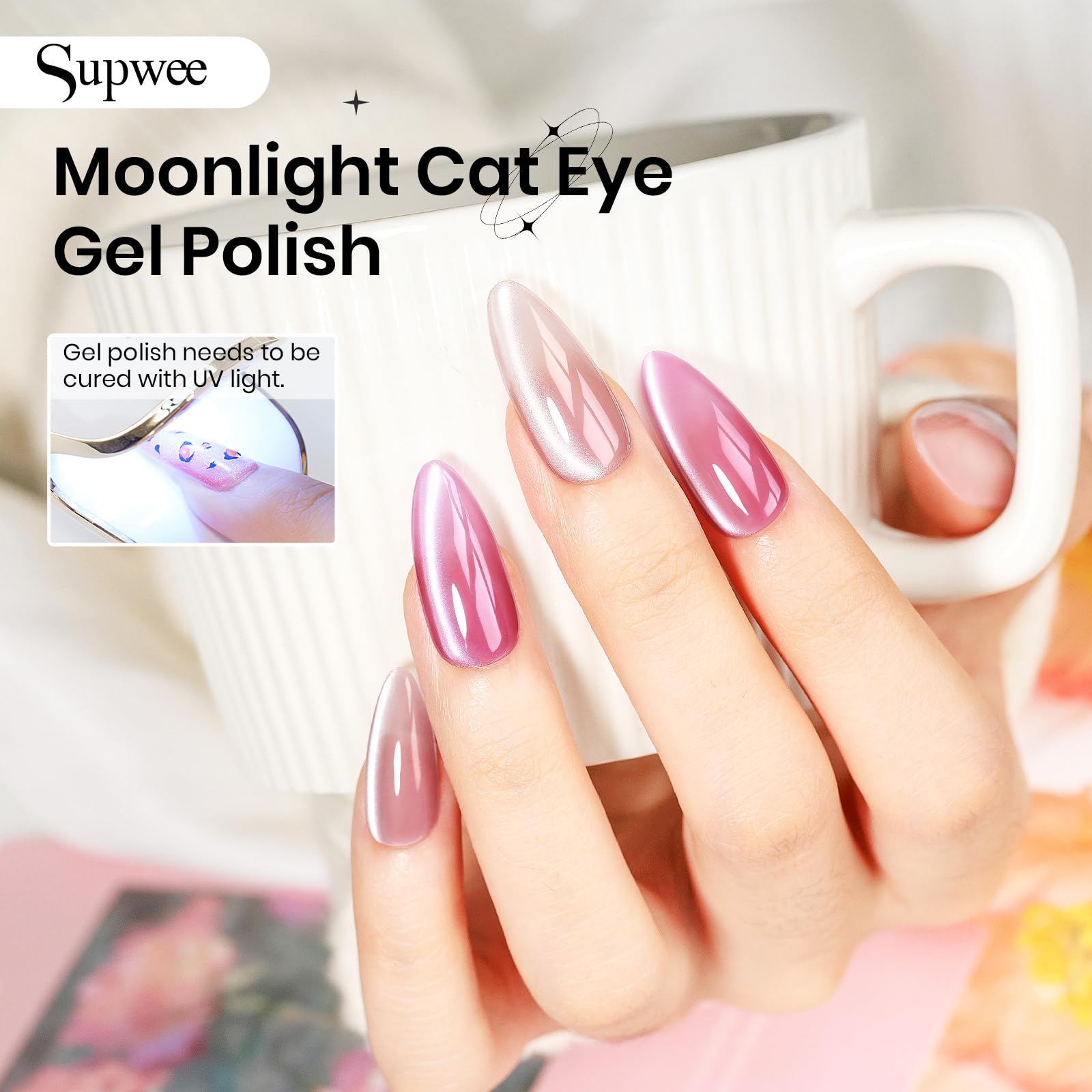 SUPWEE Cat Eye Gray Sky bottle demonstrating glossy cat-eye shine.