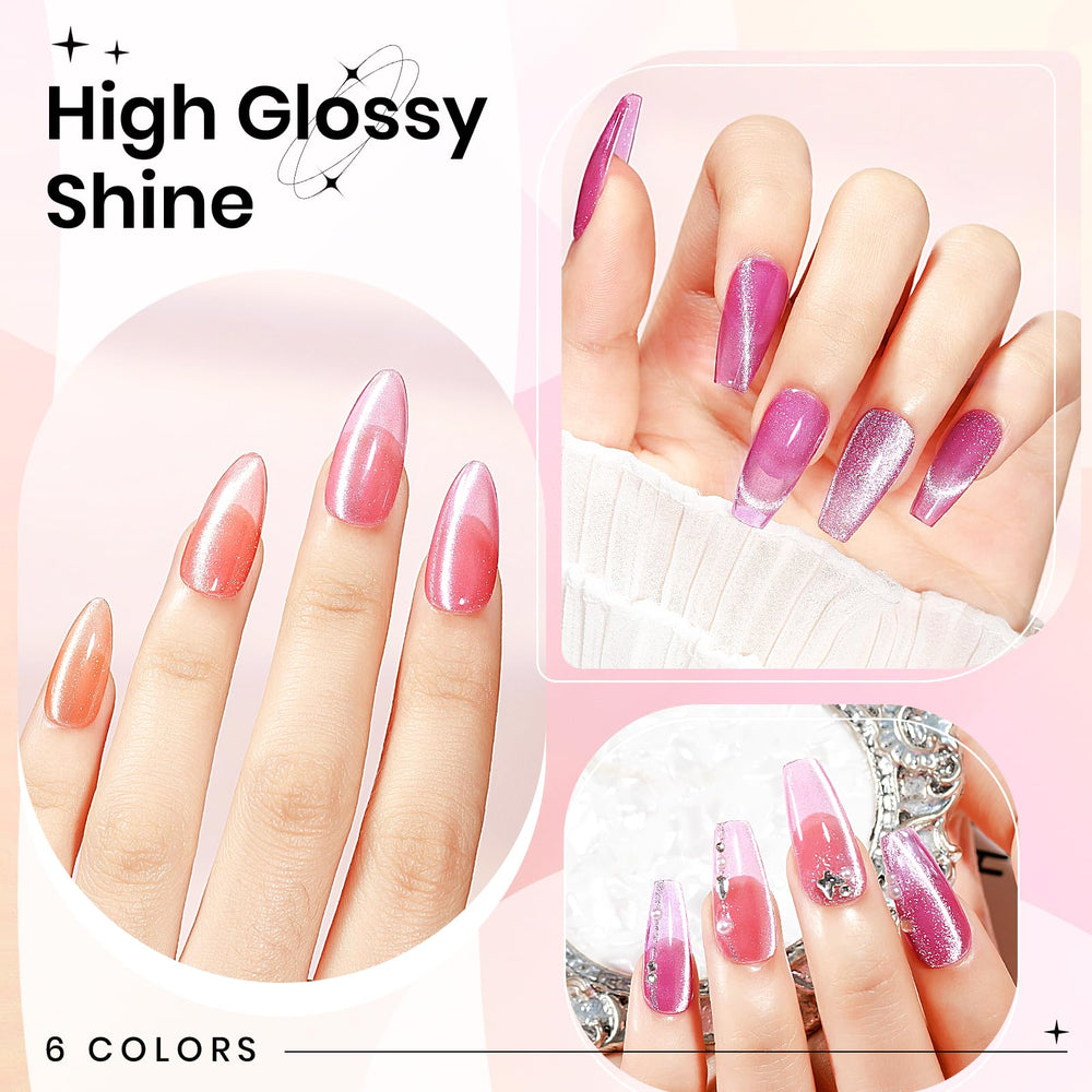 SUPWEE Cateye gel orange glitter bottle for bold, vibrant nails.