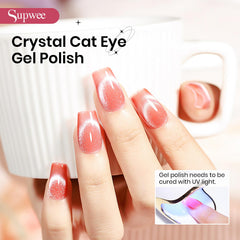 SUPWEE Cateye gel red glitter bottle for festive nails.