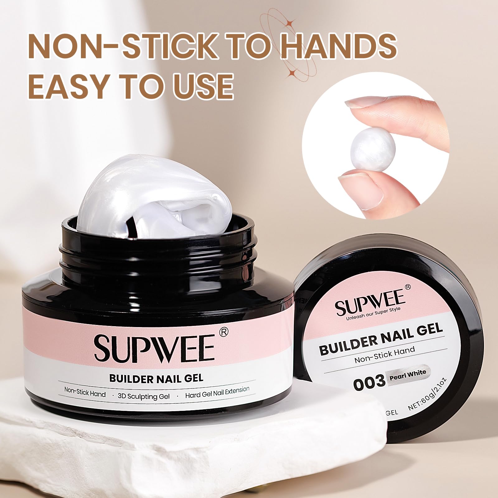 SUPWEE 3D sculpting gel process image showing easy application.