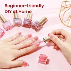 SUPWEE Jelly Nail Polish Set quick-dry formula image shows fast air-dry without lamp.