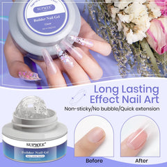 SupWEE gel versatility for glitter, chrome powder, and decorations
