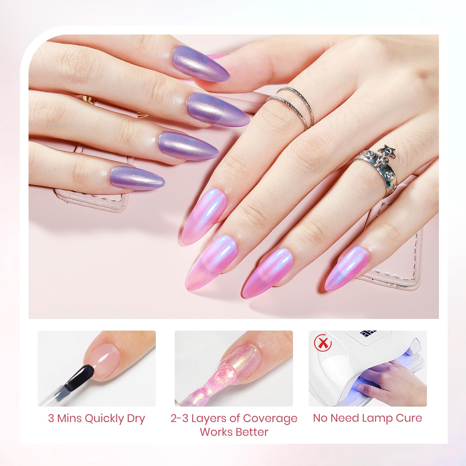 SUPWEE Pearl Nail Polish quick-dry formula demonstrated in action