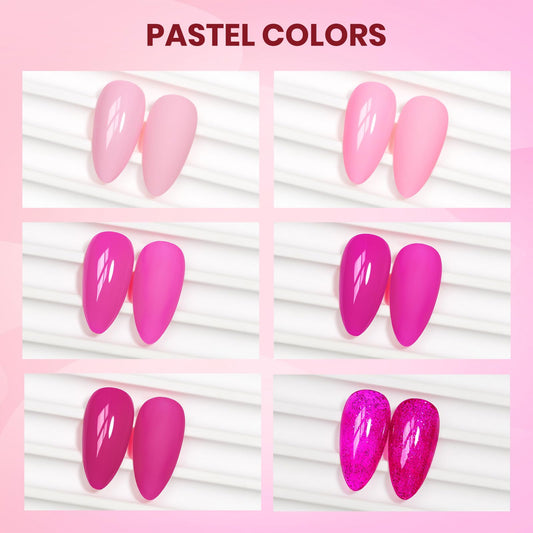 SUPWEE nail polish set swatches show versatile pink shades.