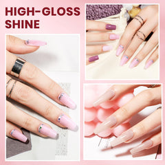 SUPWEE Nude Nail Polish Set showing an office-look manicure with neutral colors.