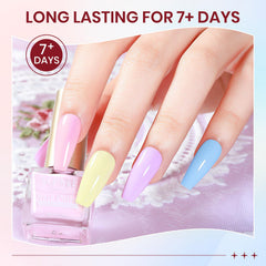 SUPWEE pastel nail polish blue swatch for cool, fresh vibes.