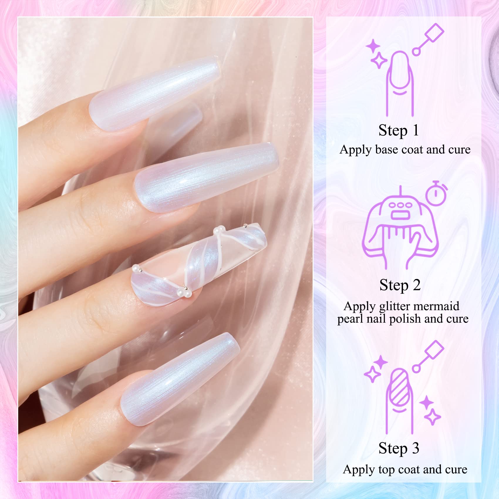 SUPWEE Pearl Gel Nail Polish with matte top coat effect on swatch