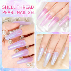 SUPWEE Pearl Gel Nail Polish pearlescent swirl on nail swatch