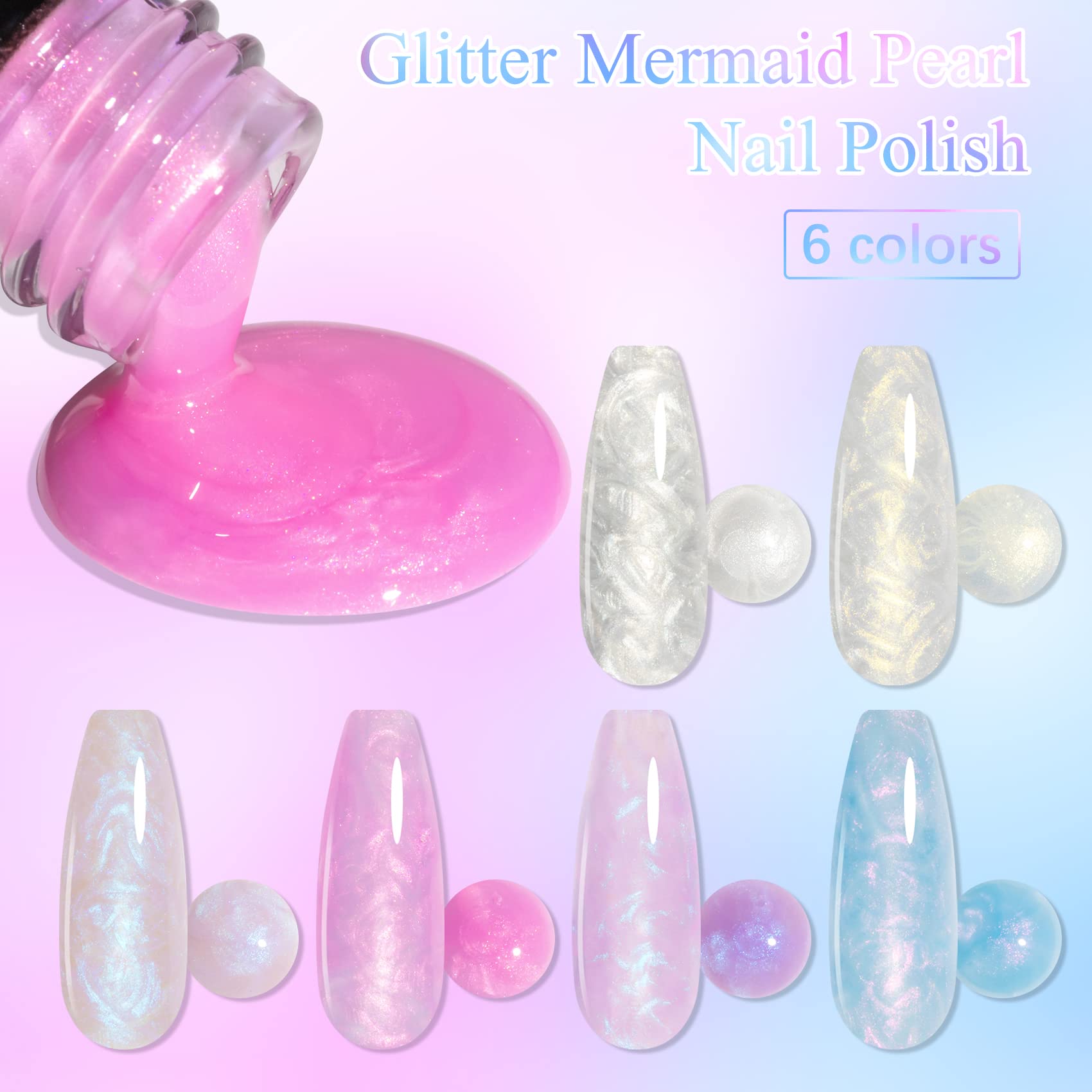 SUPWEE Pearl Gel Nail Polish shell-thread texture detail for unique patterns