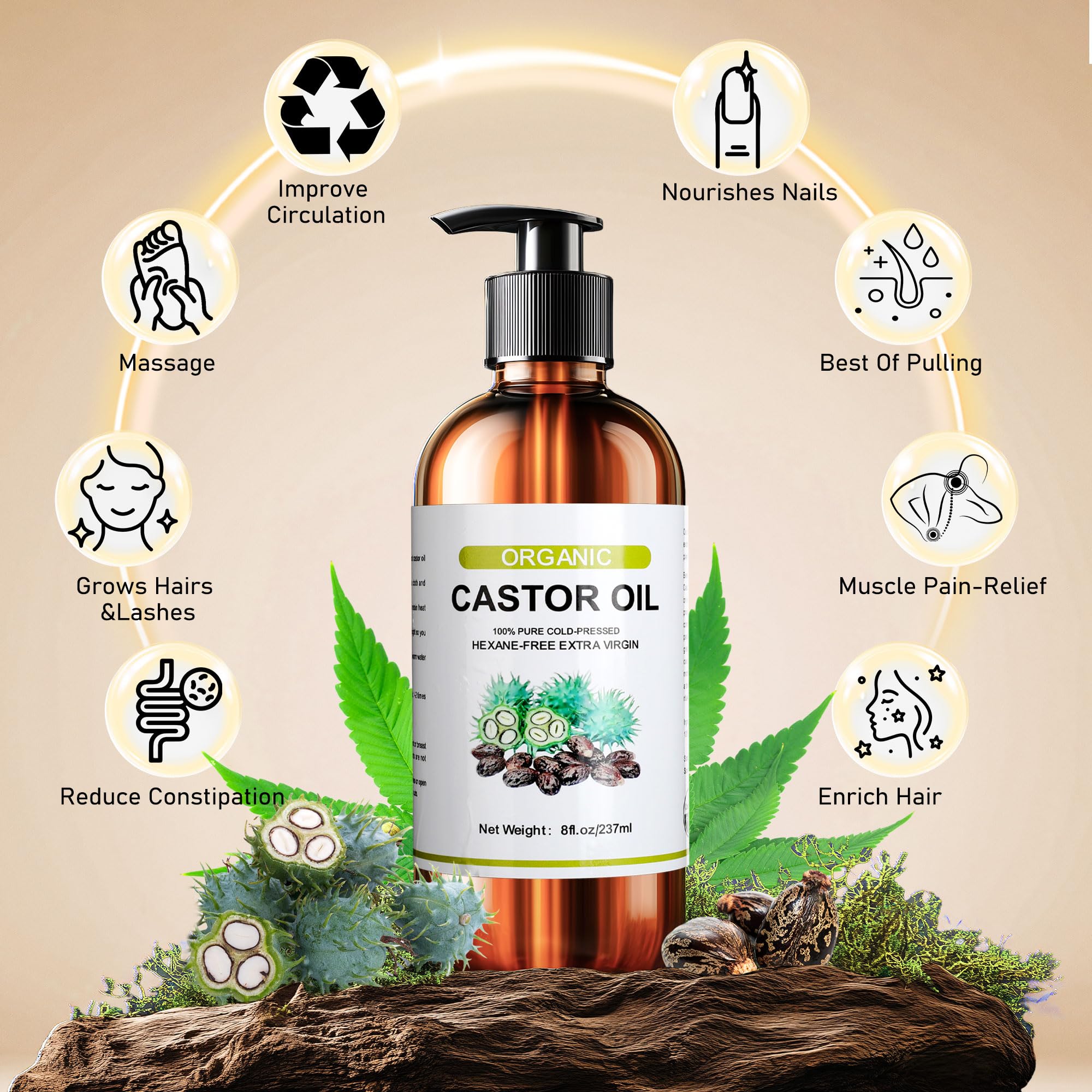 Belly button therapy using castor oil patch