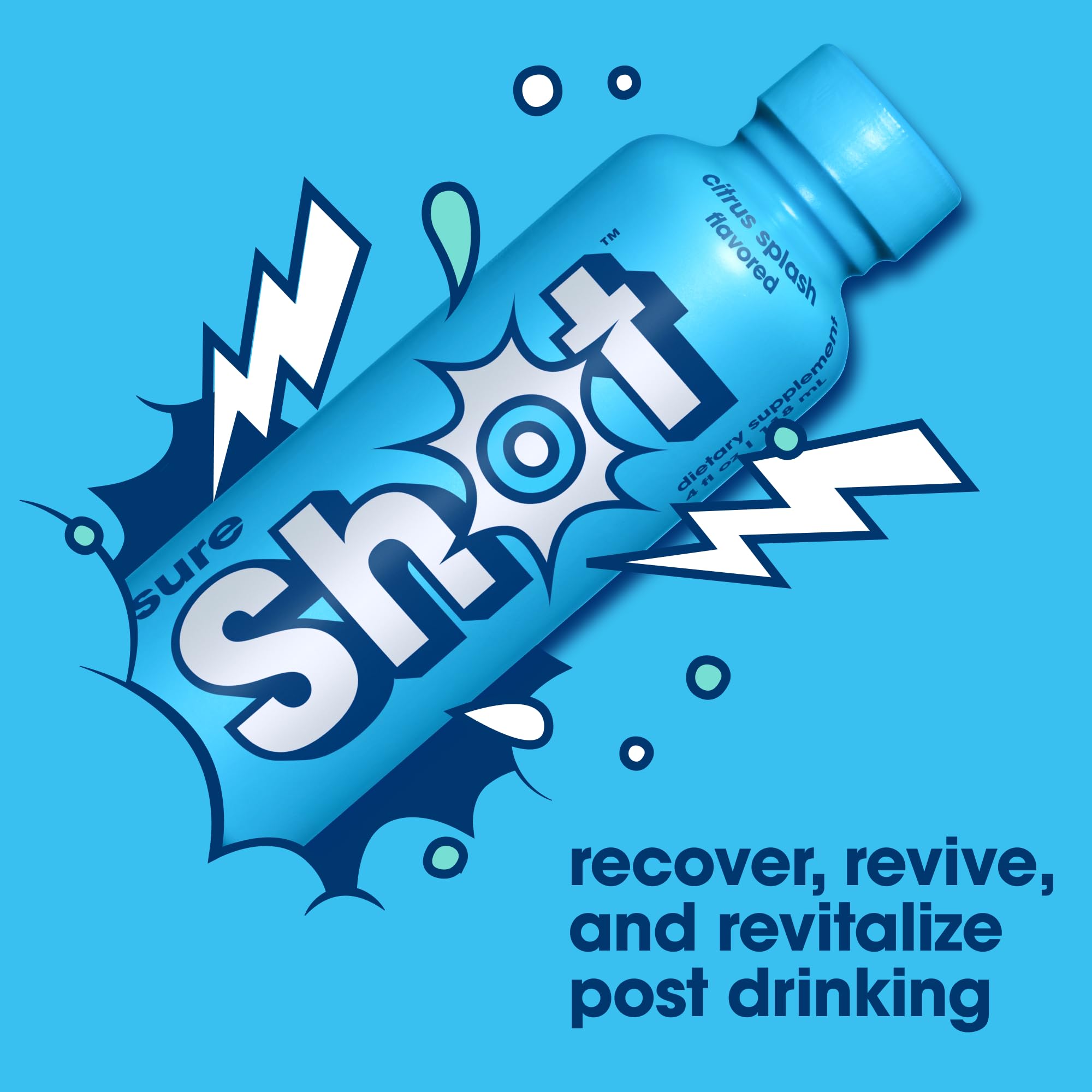 Nutrition panel visible on Sure Shot Citrus Splash bottle