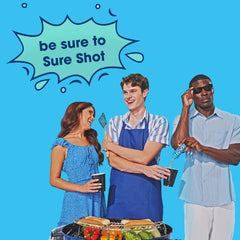 Six-pack display of Sure Shot Citrus Splash bottles