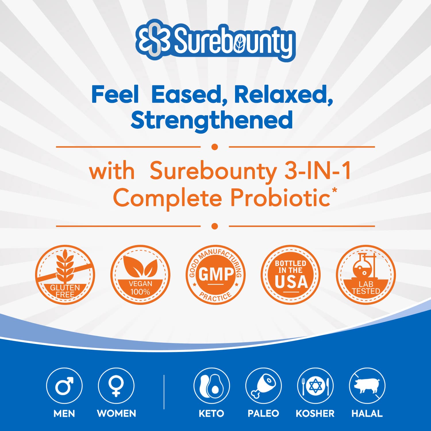 Close-up of ingredients and probiotic strains on the label
