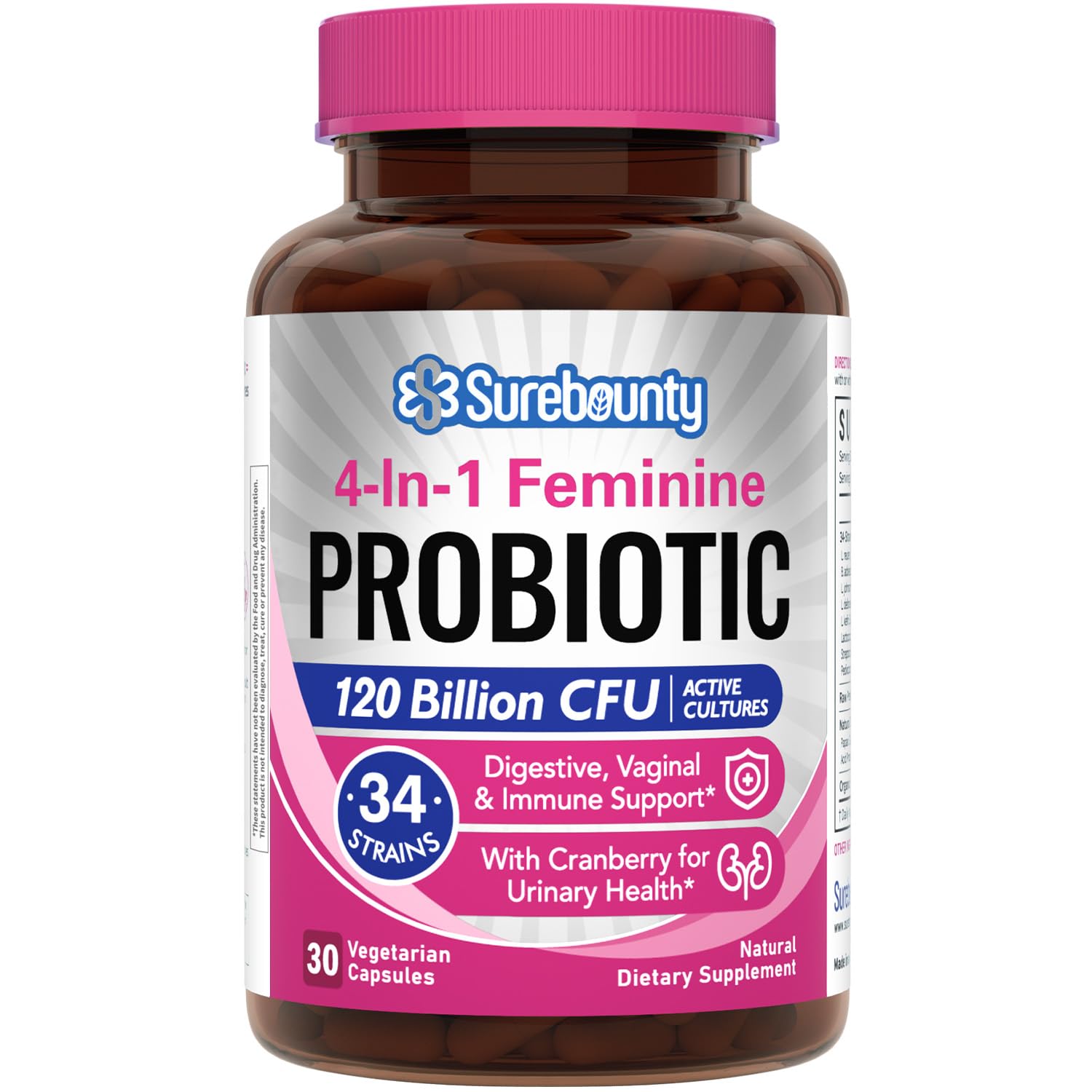 Hero image for Surebounty Probiotics for Women – 120B CFU, 34 strains, 30-count