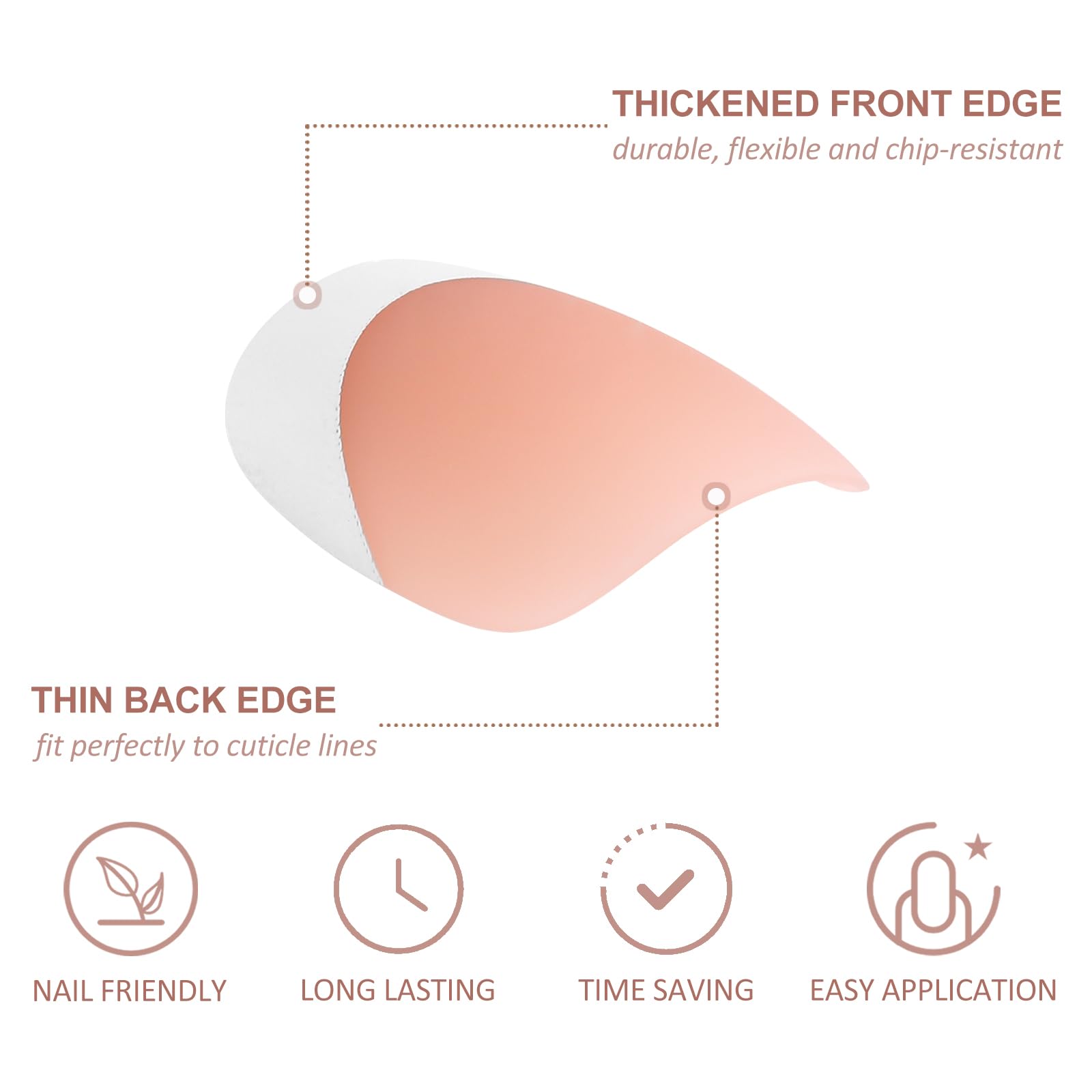 SUTOKAKA brown-tone white French tips offer a natural look with durable wear.
