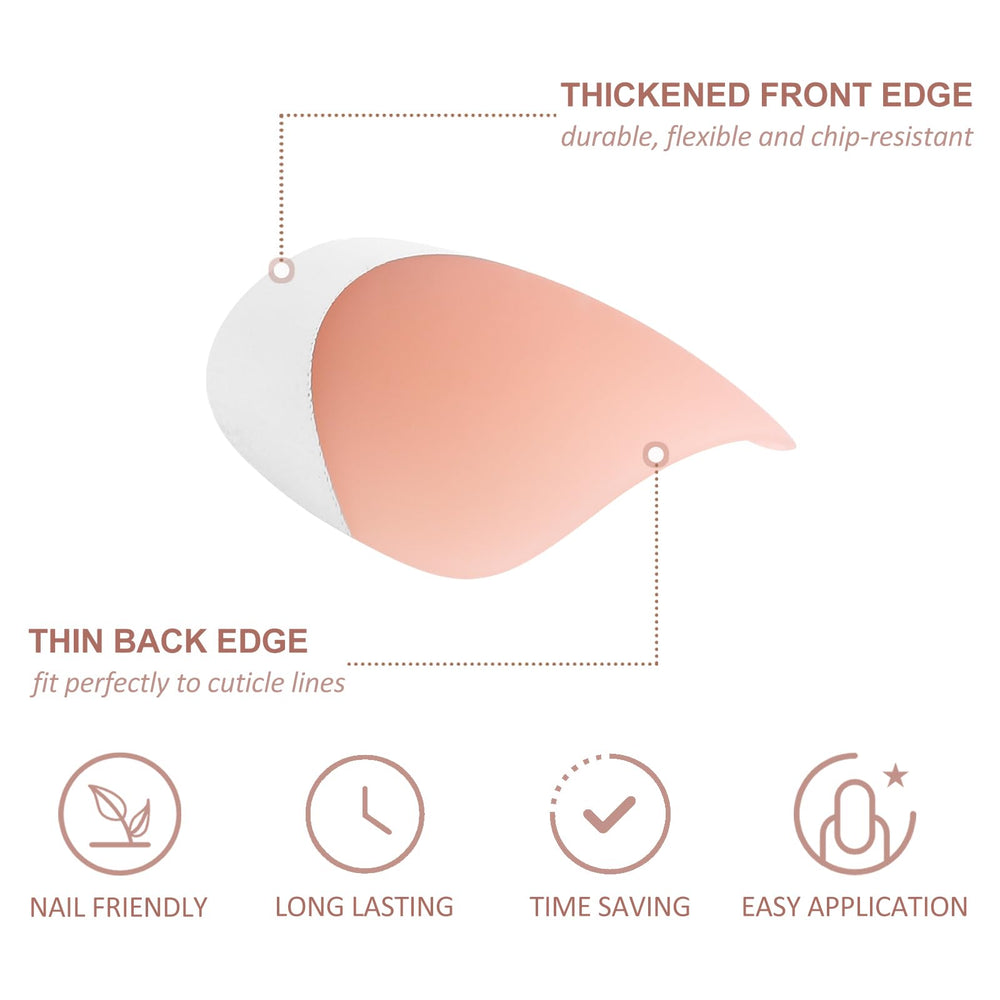 SUTOKAKA brown-tone white French tips offer a natural look with durable wear.