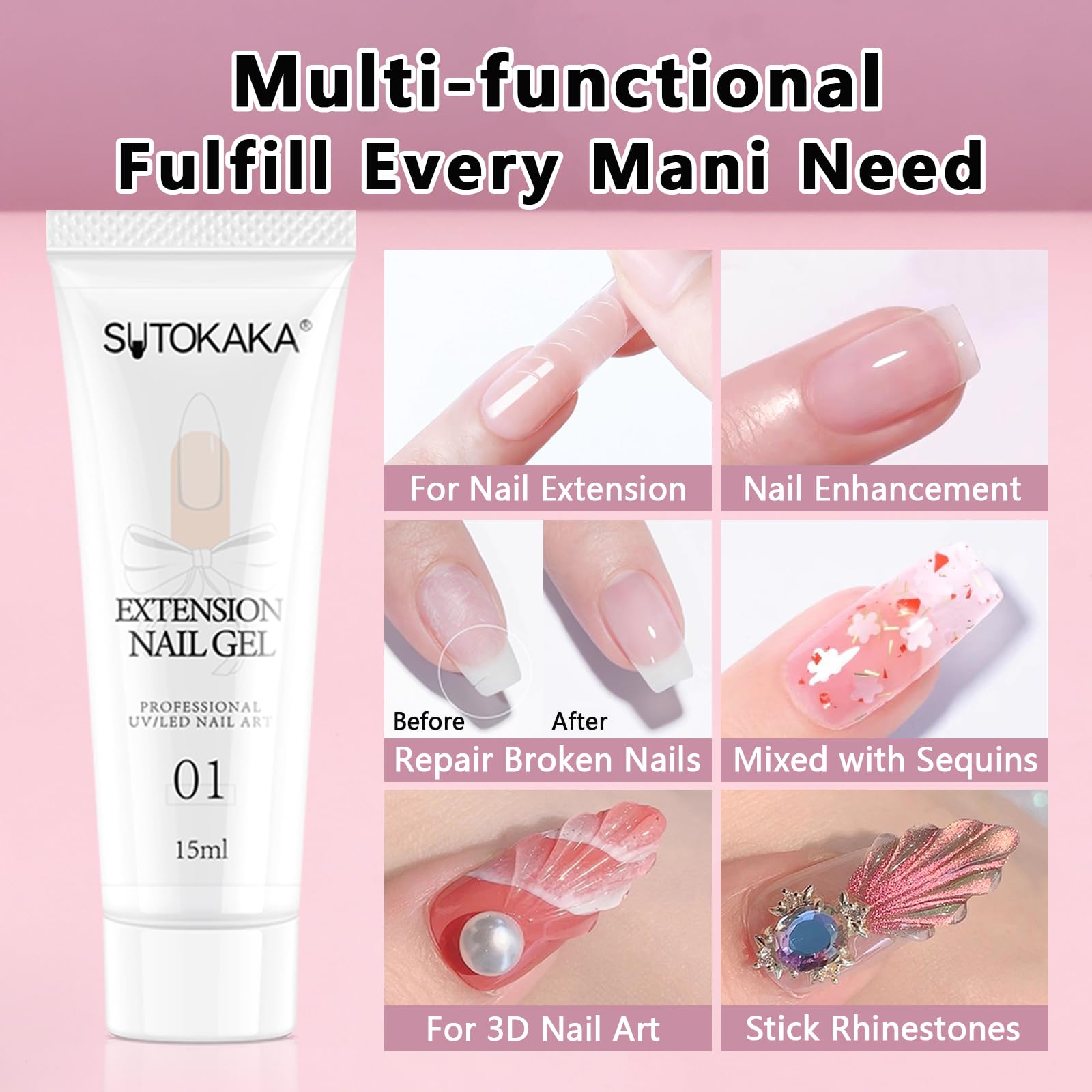 SUTOKAKA dual-ended brush and picker for even application and precise shaping