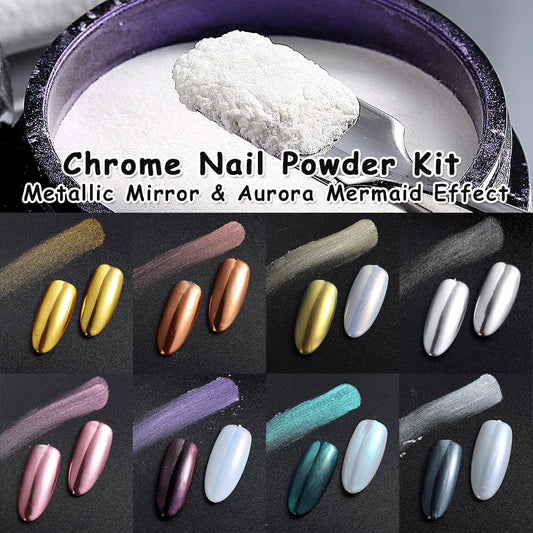 SUTOKAKA mirror powder swatch displaying bright metallic shine
