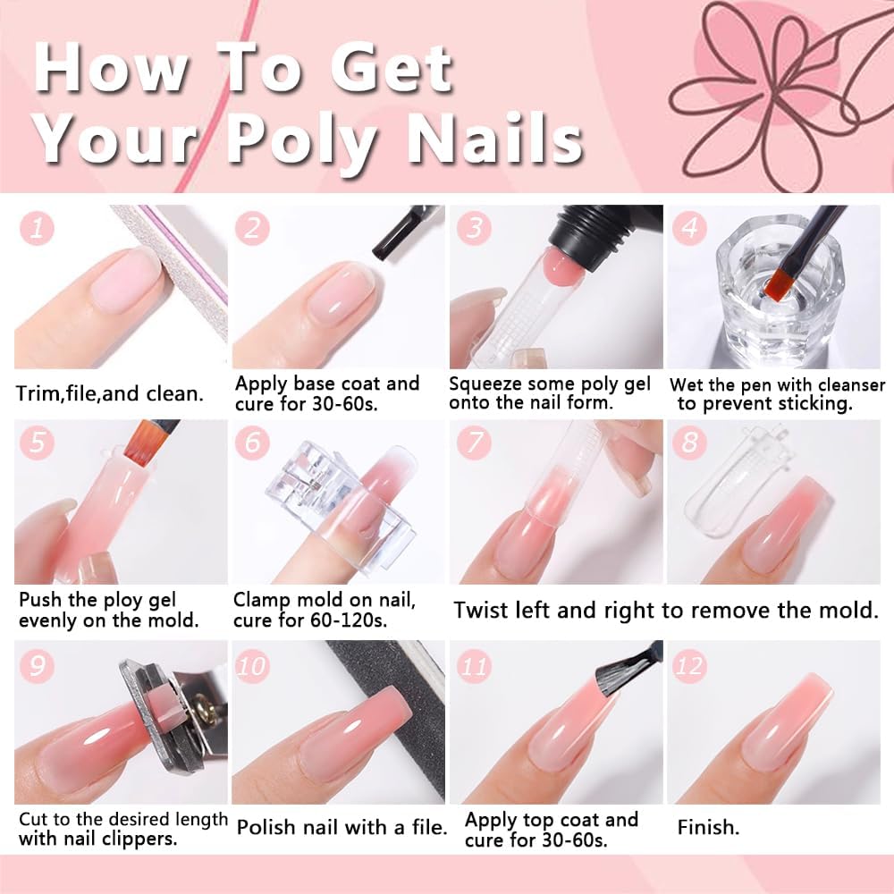 SUTOKAKA nail extension kit supports square, oval, coffin, and French styles