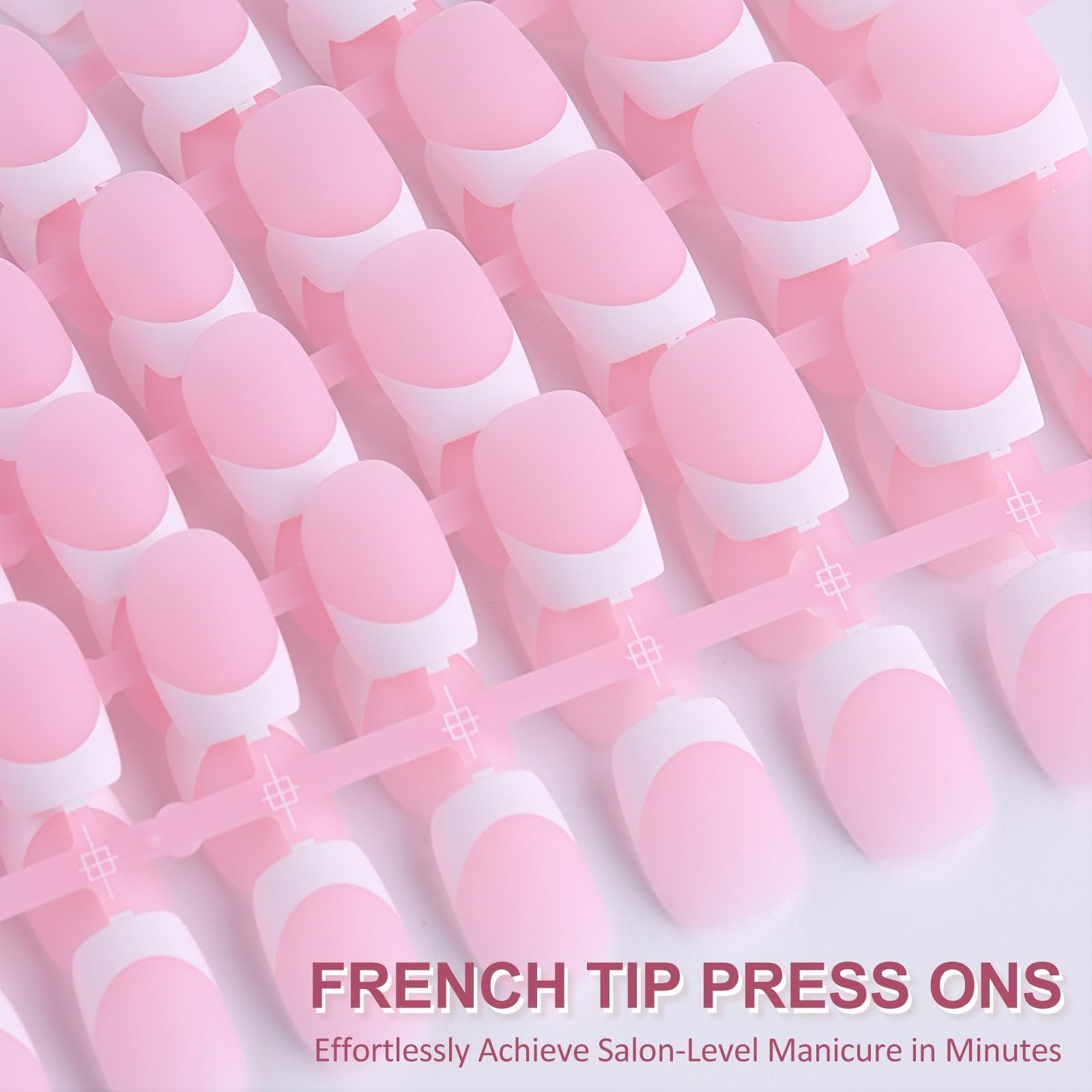 SUTOKAKA pink-tone nails with white tips for natural salon-like finish.