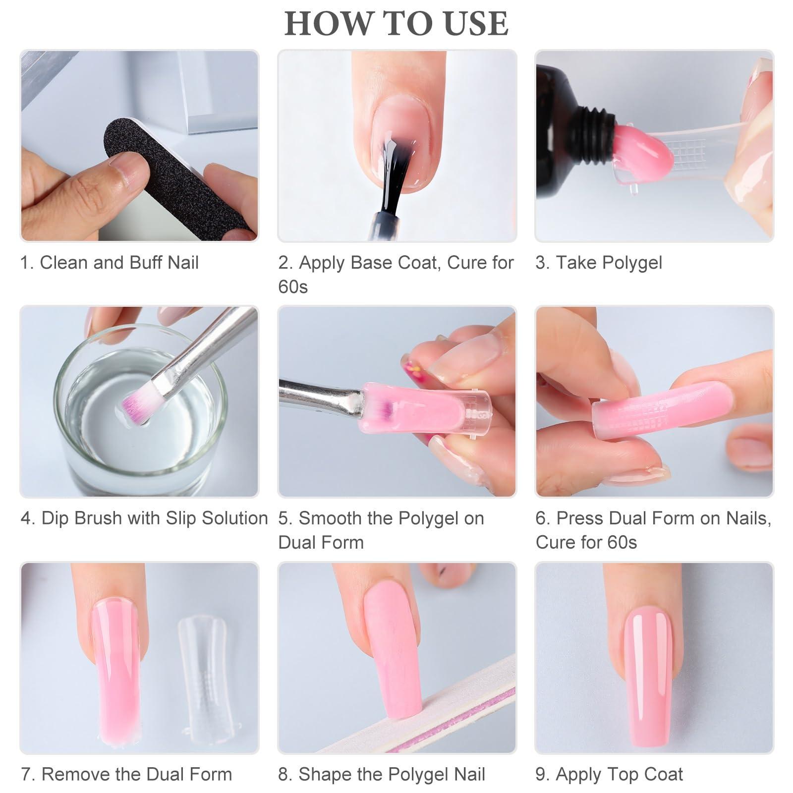 SUTOKAKA poly nail gel kit home-manicure setup for salon-quality results.