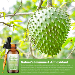 Natural flavor and 30-day supply imagery for SUWENY Soursop Drops