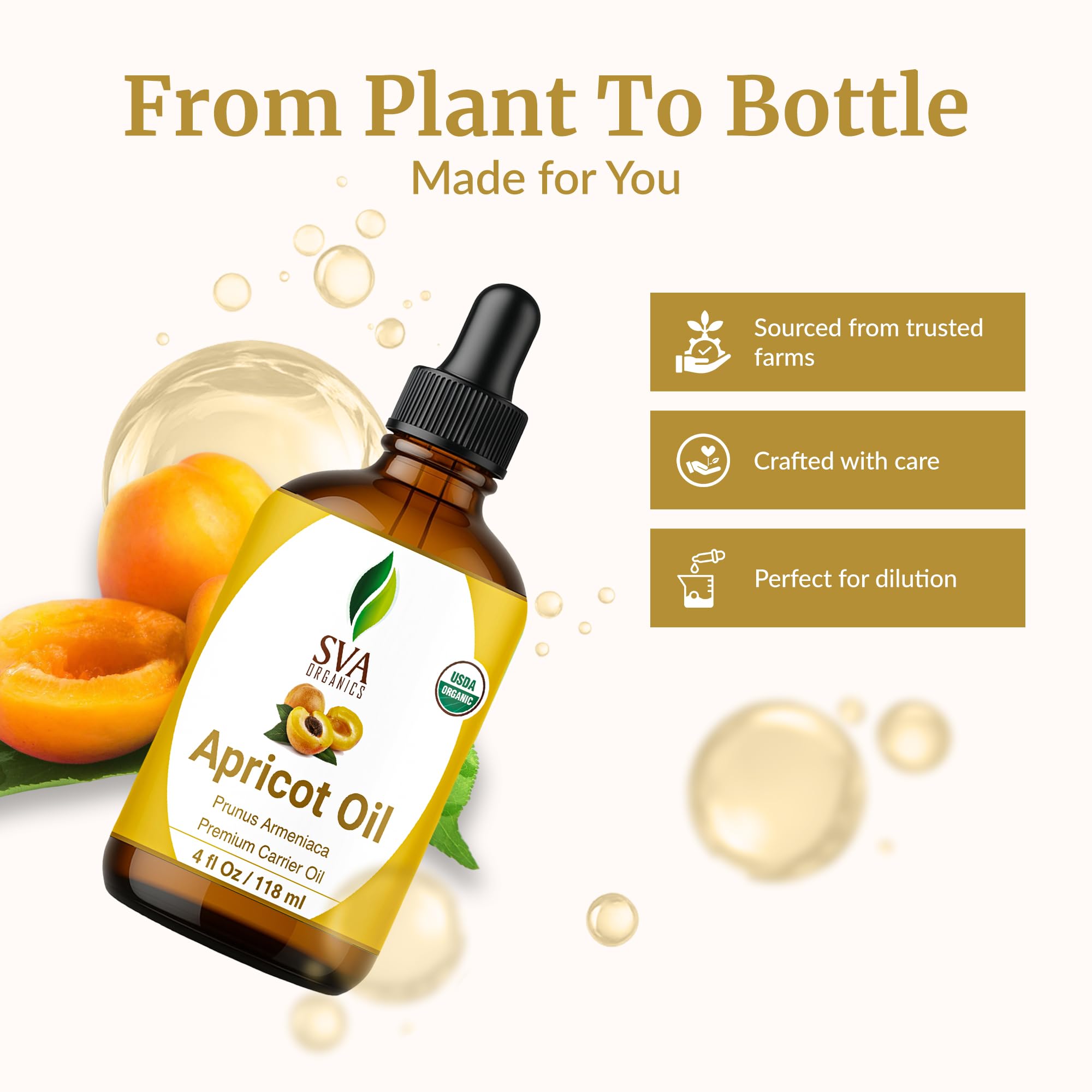SVA Apricot Seed Oil applied to face for skincare