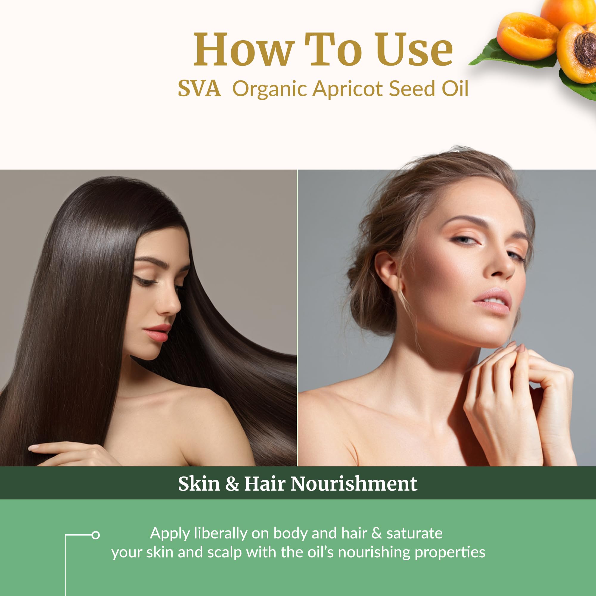 SVA Apricot Seed Oil used for hair care
