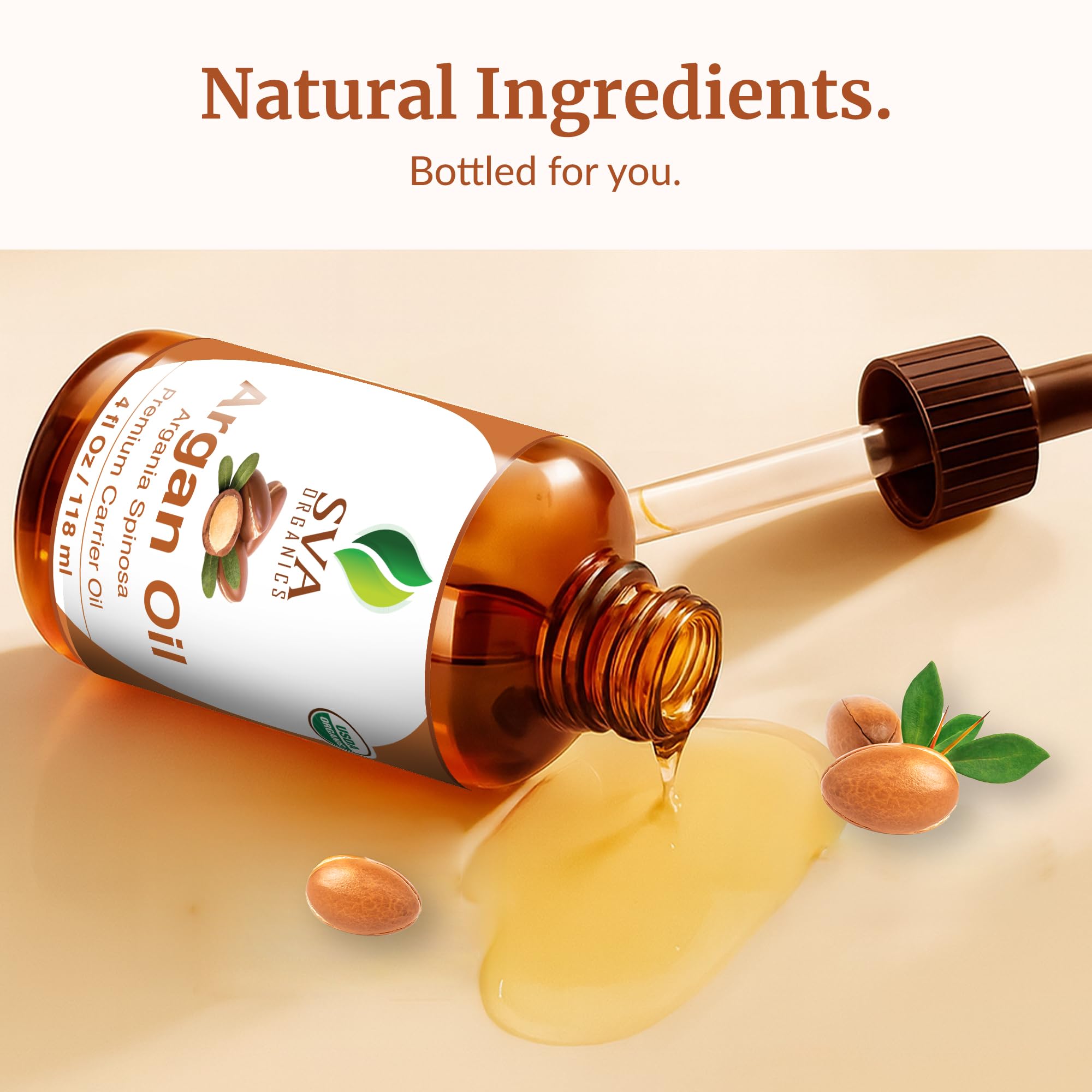 Brand packaging of SVA Argan Oil Organic 4 oz