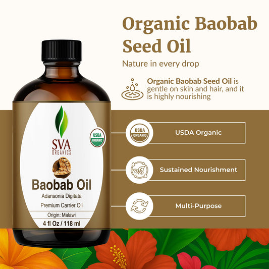 Close-up of SVA Baobab Organic Seed Oil dropper