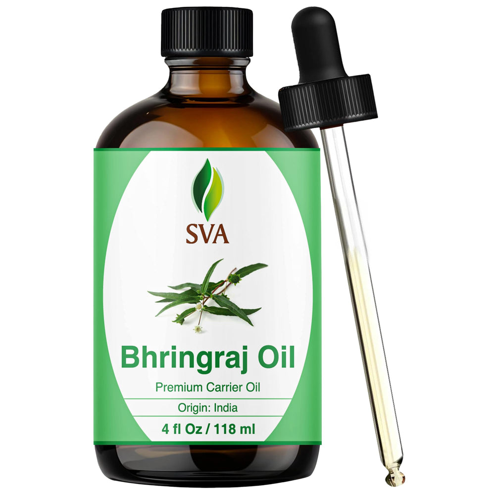 SVA Bhringraj Premium Carrier Oil bottle with dropper