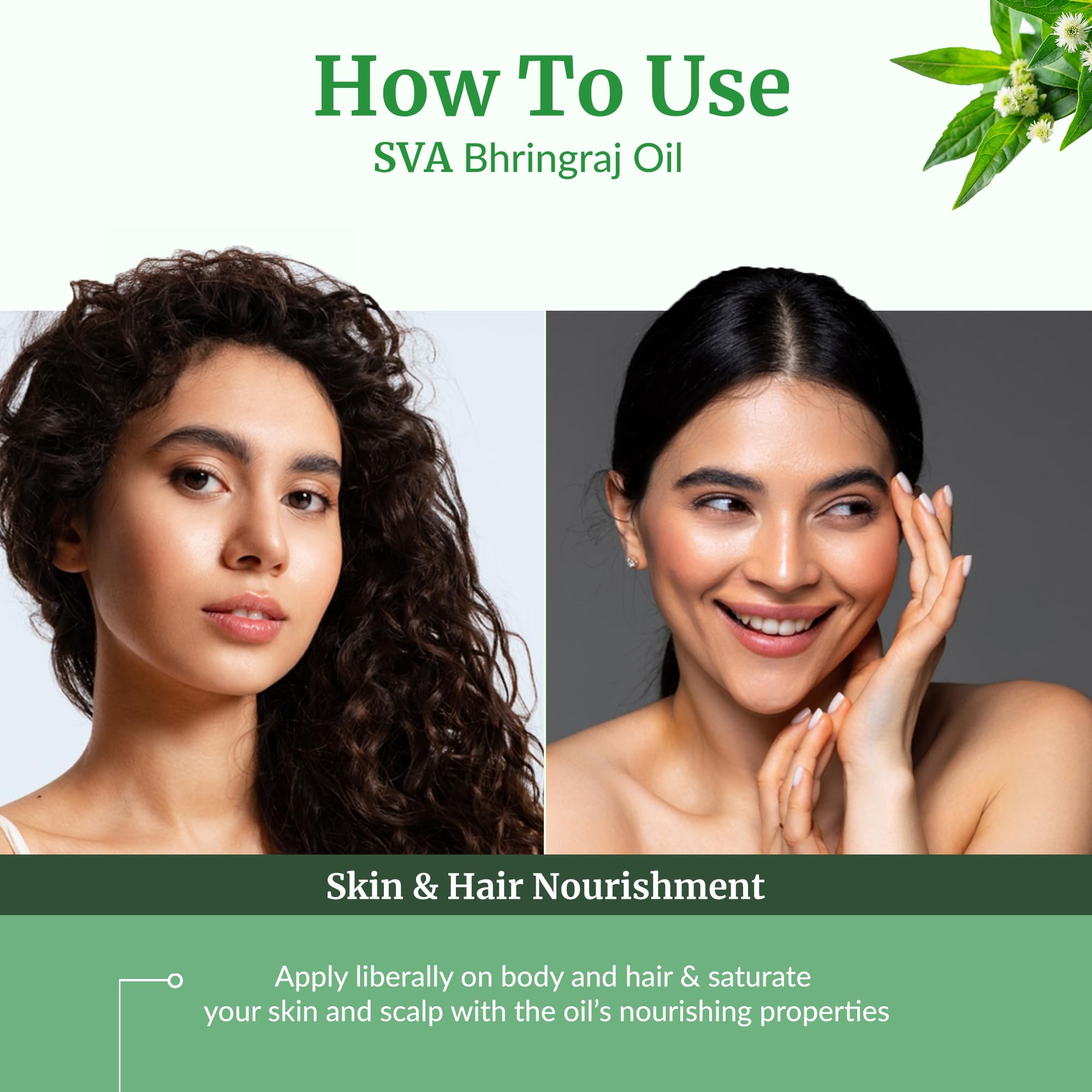 Hair scalp massage with Bhringraj oil