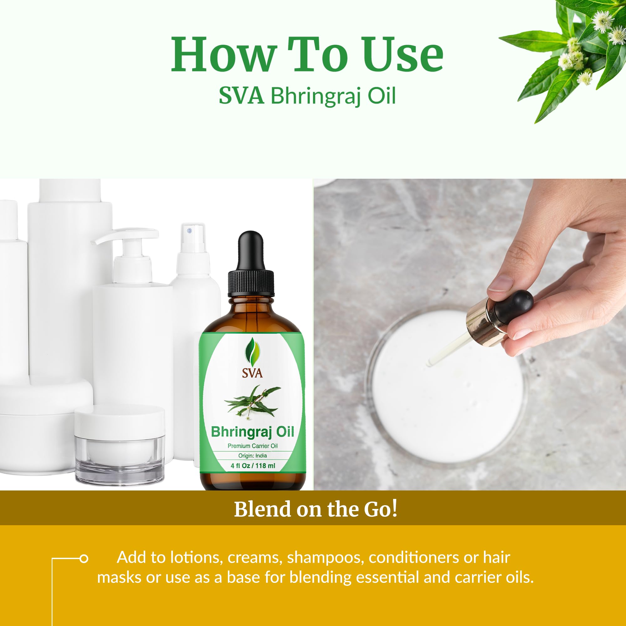 Hair care usage: Bhringraj oil with shampoo and conditioner