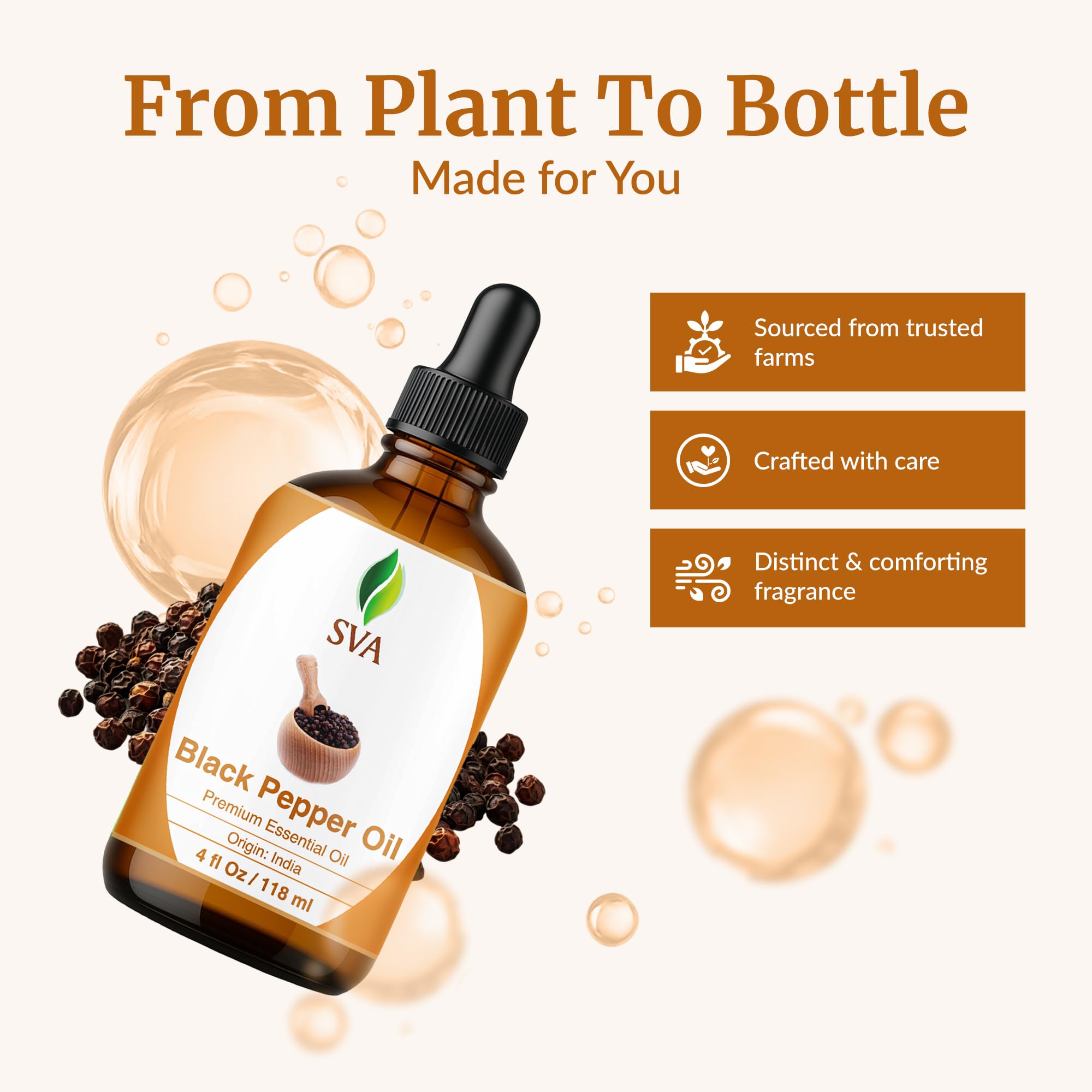 Diffuser with warm pepper aroma using SVA oil