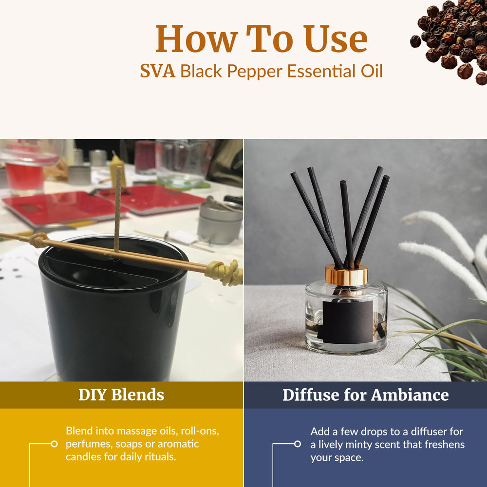 Hair care: pepper essential oil mixed with products