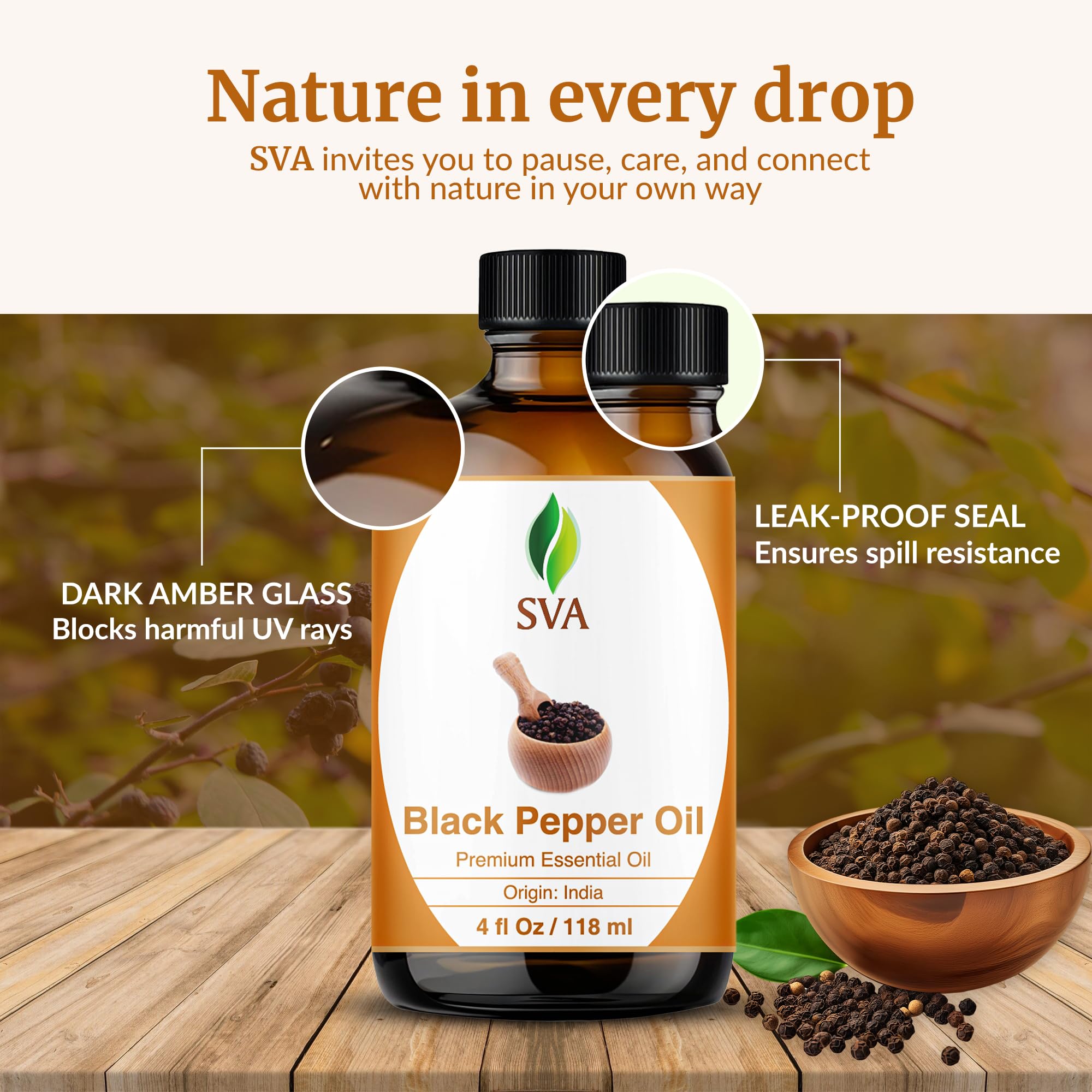 Scalp massage with diluted SVA Black Pepper Essential Oil