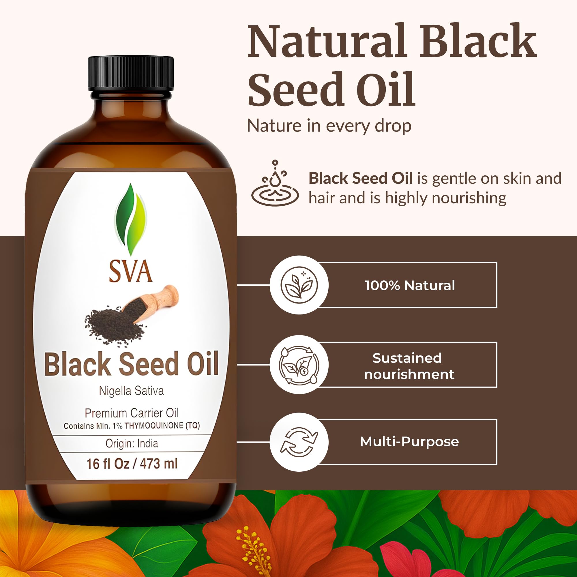 SVA Black Seed Oil bottle with cap