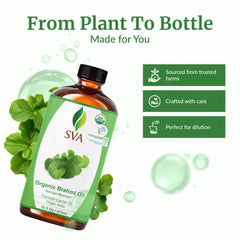 Brahmi oil being massaged on hair and scalp