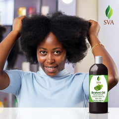 Brahmi oil applied to skin for moisturizing