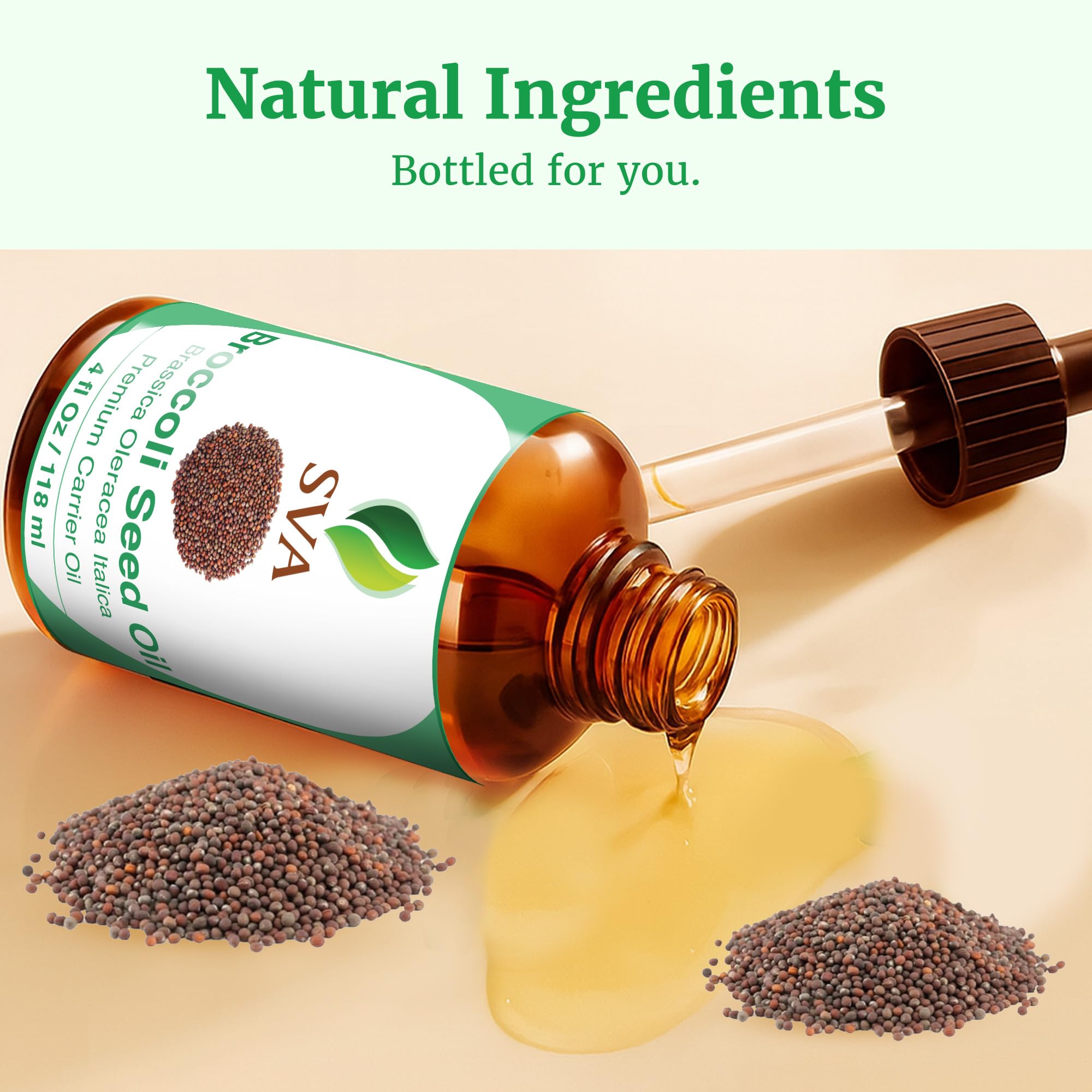Packaging of SVA Broccoli Seed Oil 4oz
