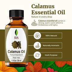 Close-up of SVA Calamus Essential Oil bottle - 1 fl oz