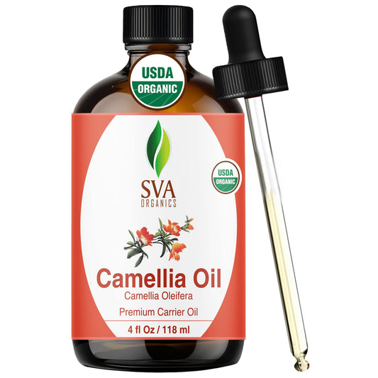 SVA Camellia Seed Oil Organic 4 Fl Oz bottle with dropper