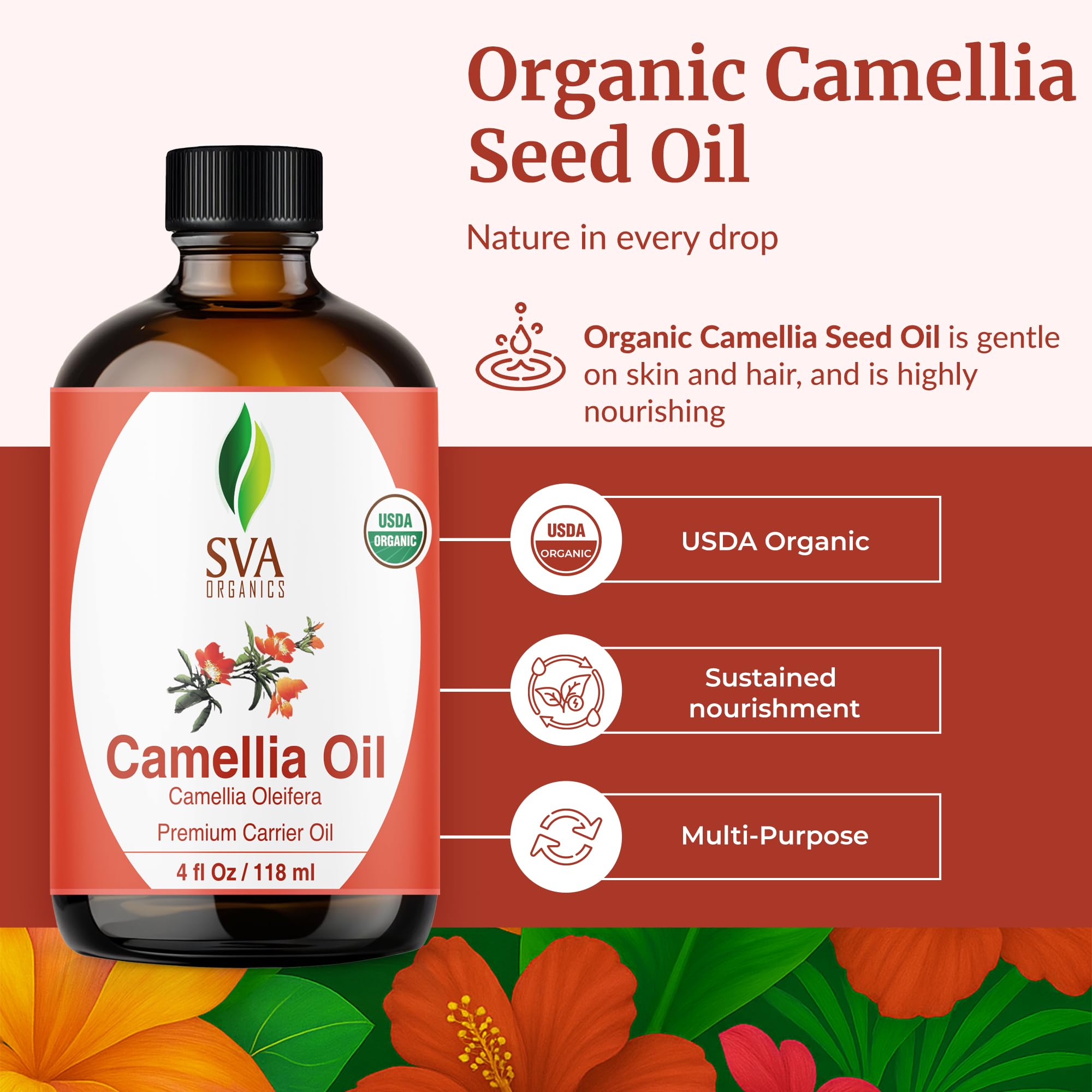Dropper bottle of SVA Camellia Seed Oil