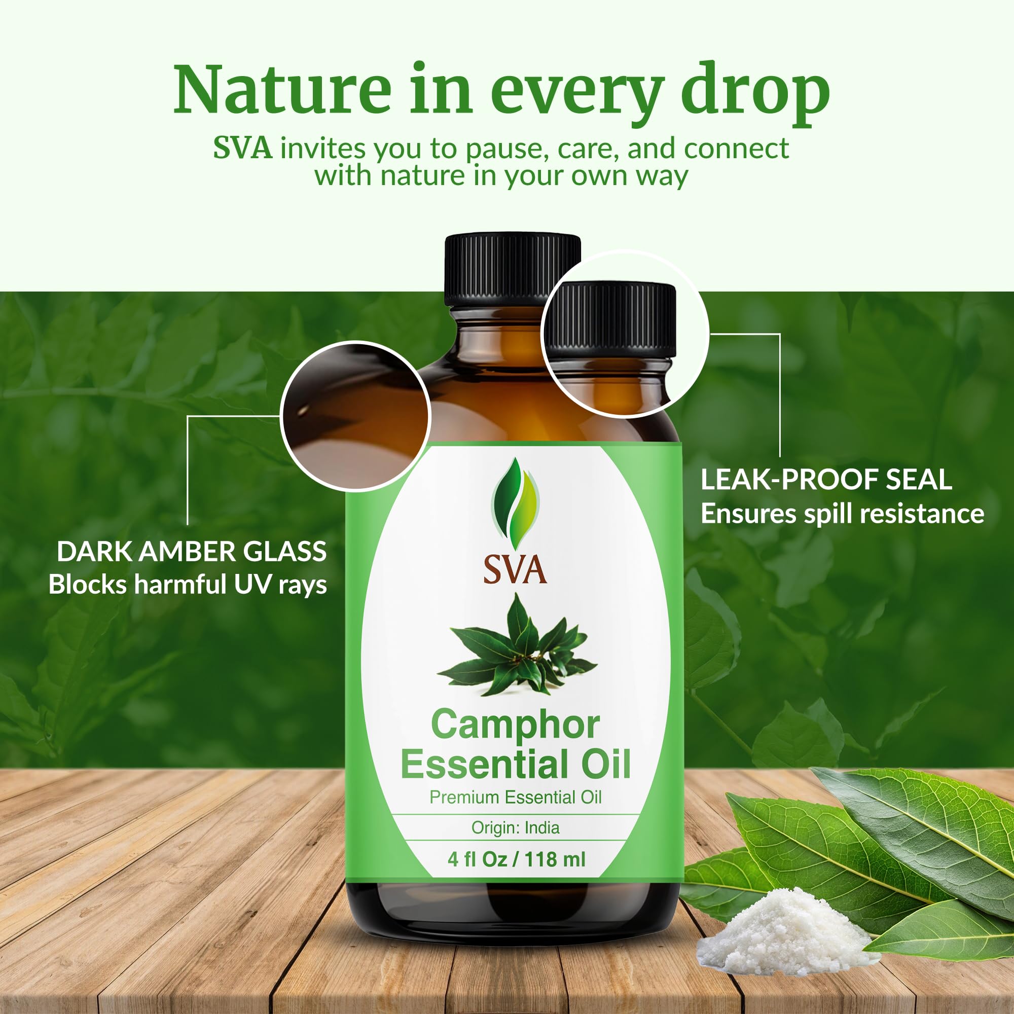 Camphor essential oil for bath and skin care