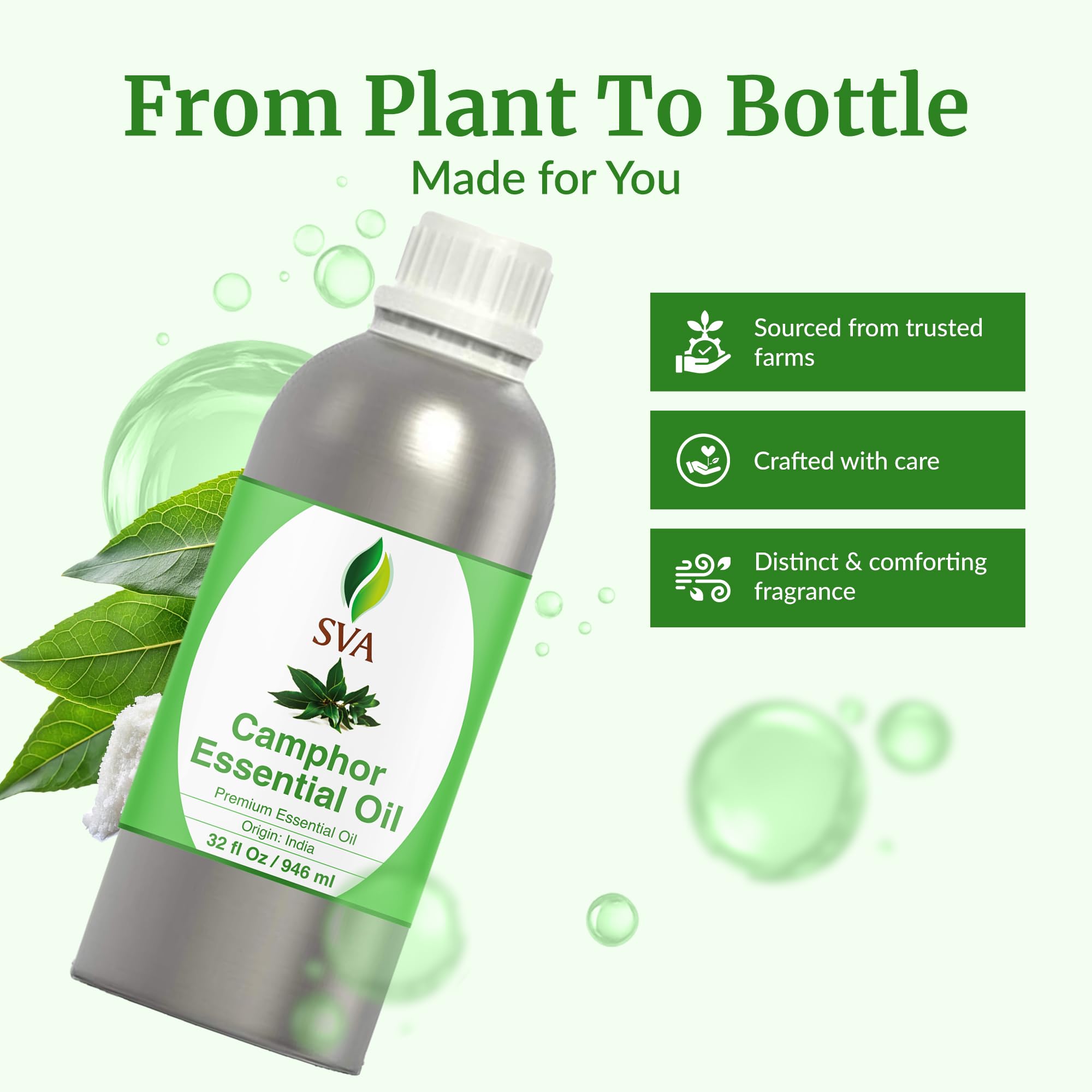 Hair and scalp massage with camphor essential oil