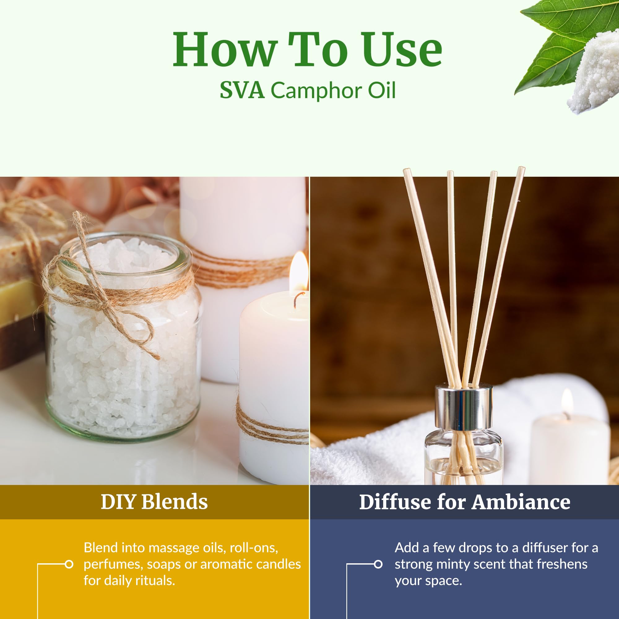 Natural camphor essential oil 32oz packaging