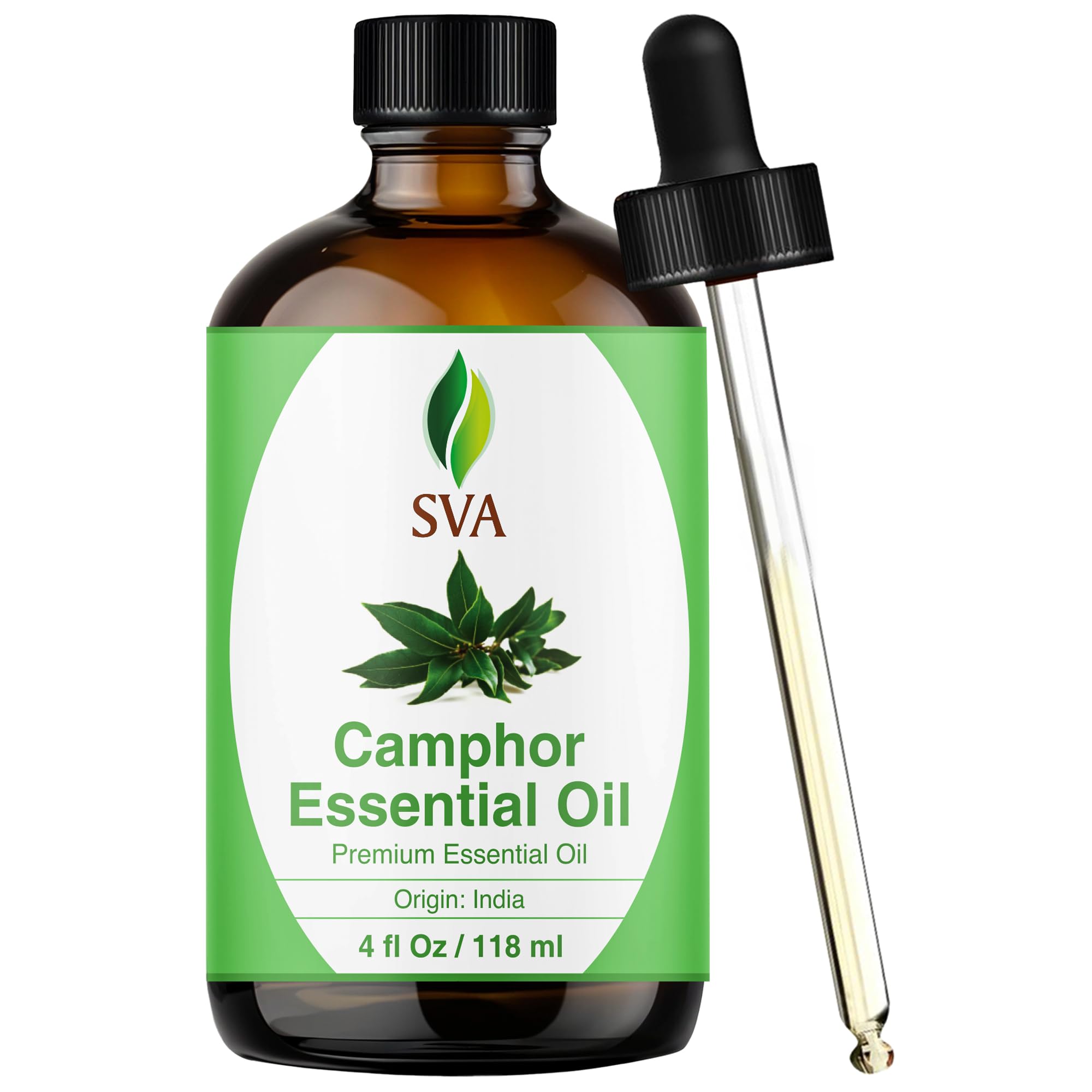 SVA Camphor Essential Oil 4 oz bottle with dropper