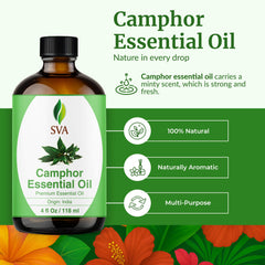 Close up of SVA Camphor Essential Oil dropper
