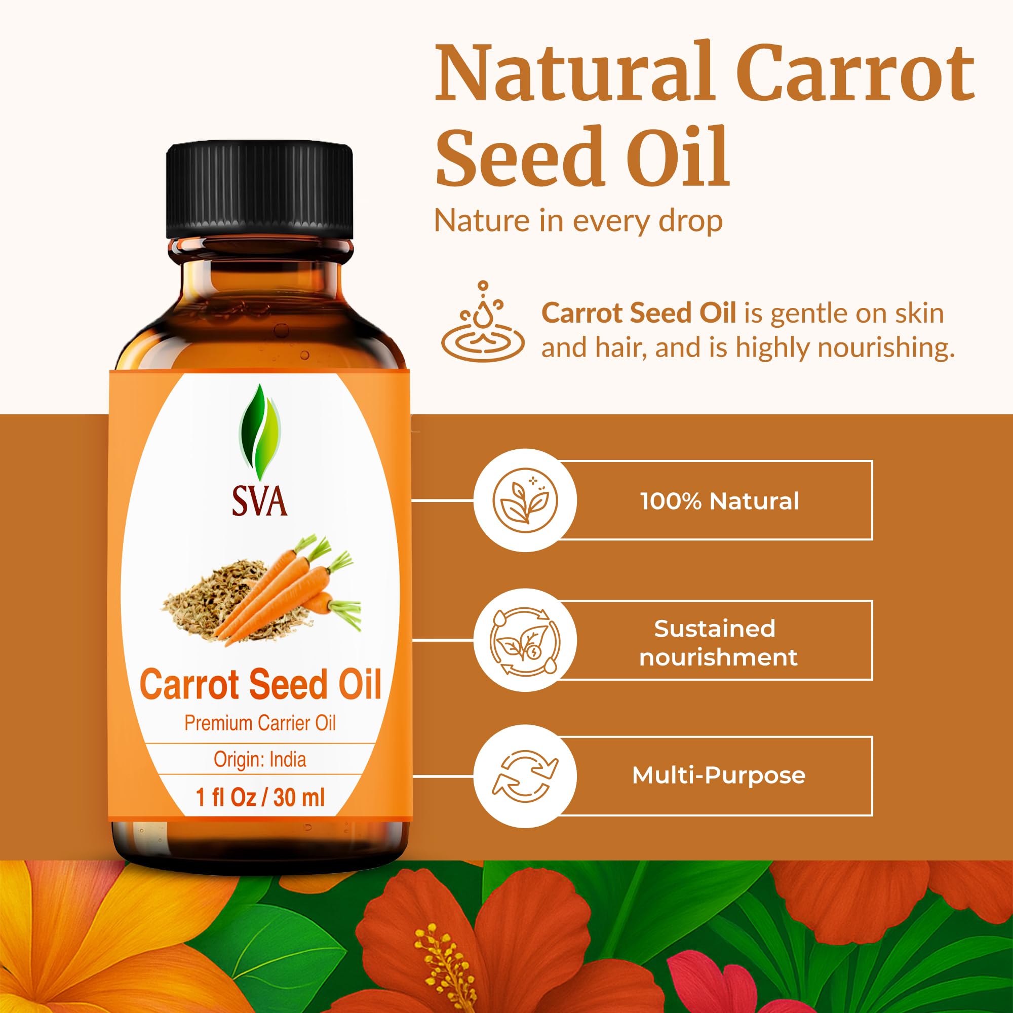 Dropper bottle of carrot seed oil